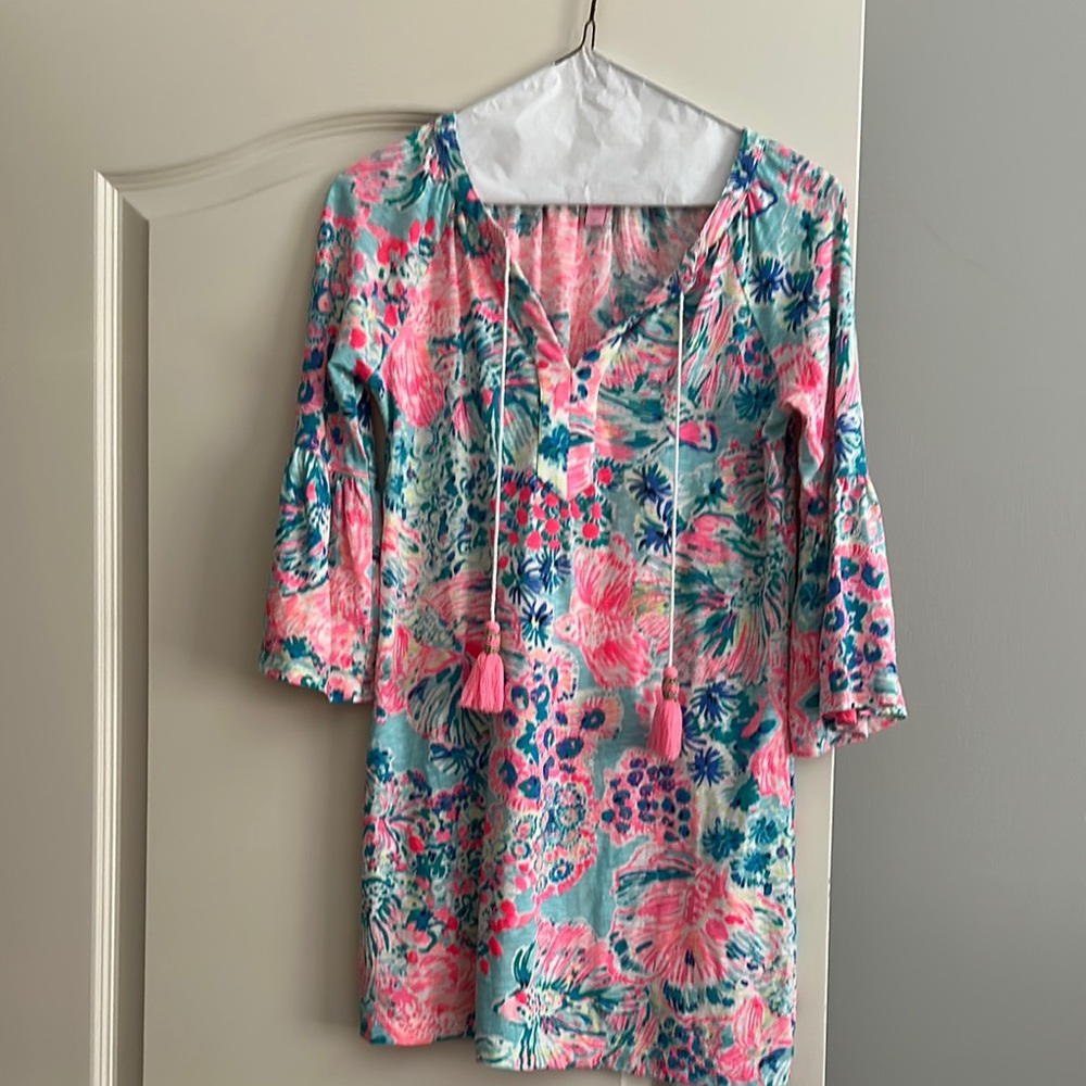 Lilly Pulitzer Pink and Blue Floral Mini Dress